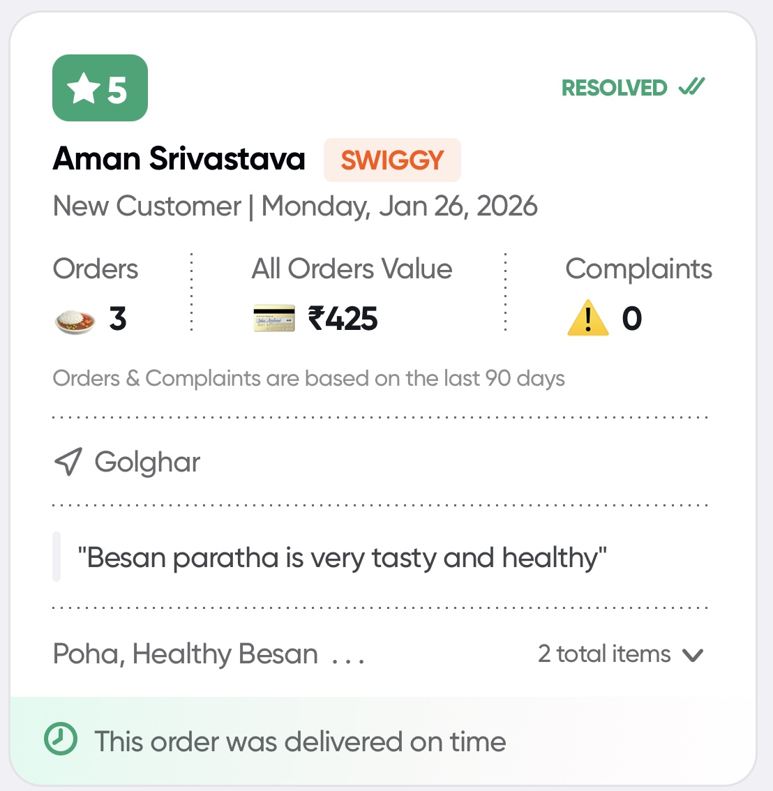 Swiggy review 3