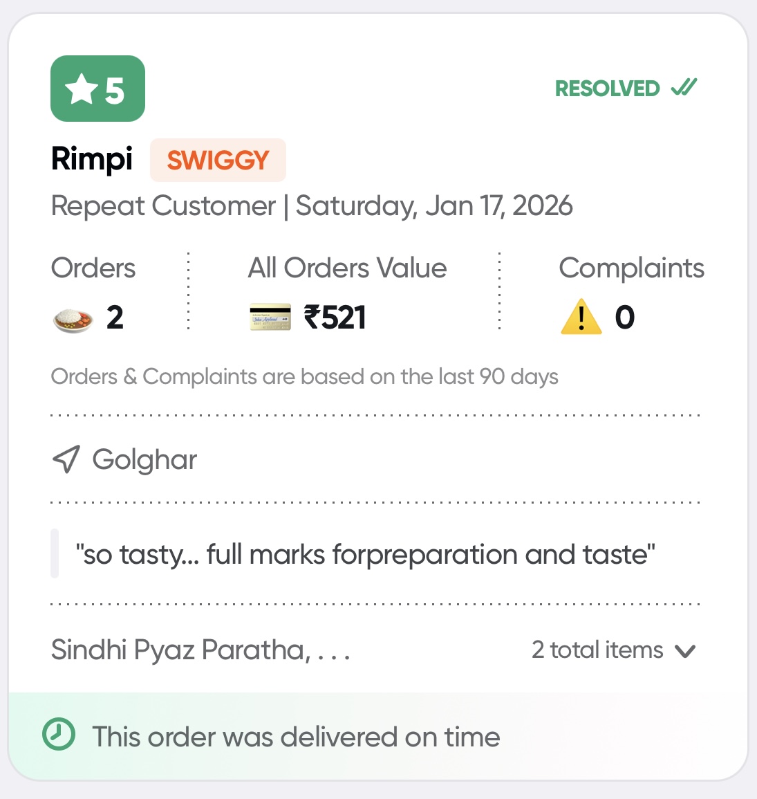 Swiggy review 4