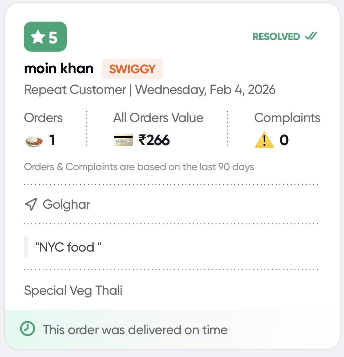 Swiggy review 5